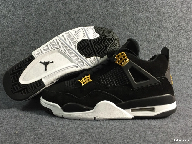 Reps BK black air jordan metallic 4 gold-white “royalty” mens 308497-032 1115